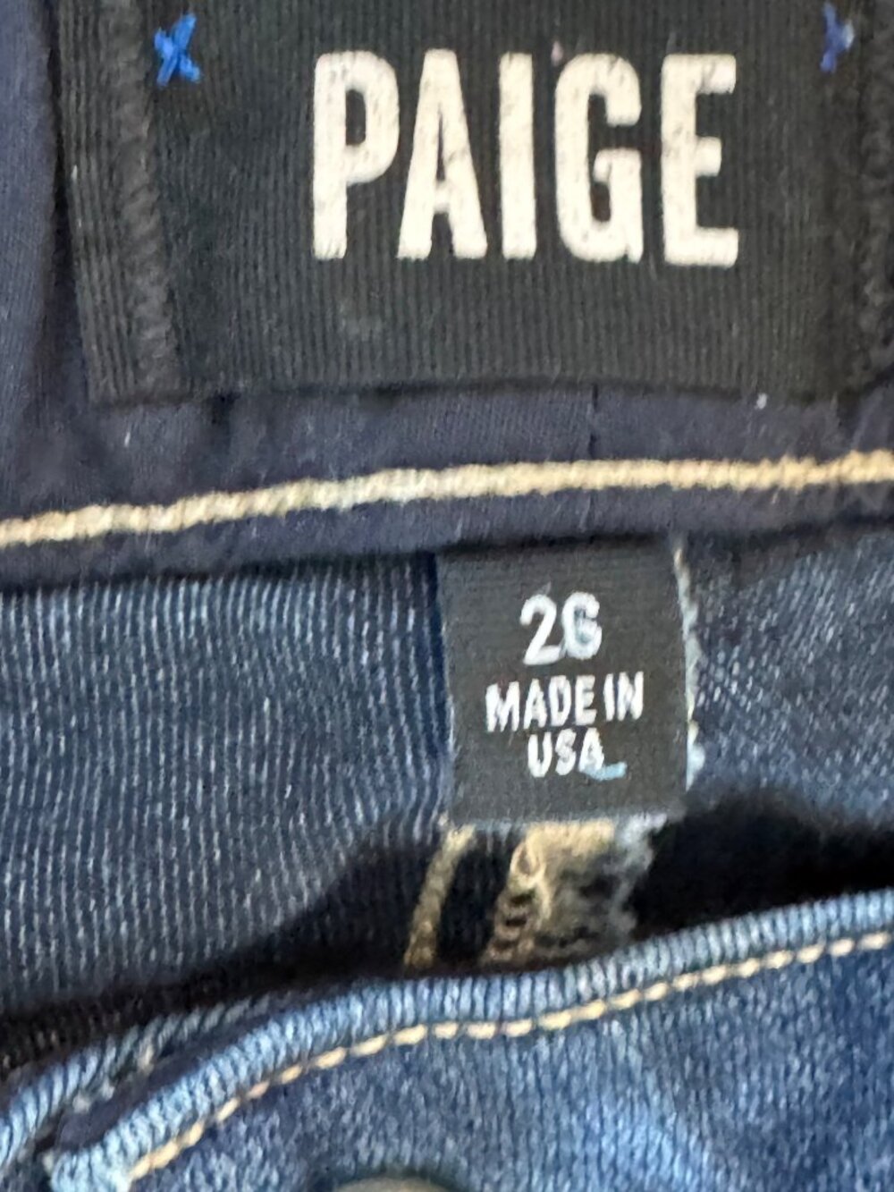 Paige Jane Zip Crop Denim Jeans Size 26 Made In USA Slim Fit With Zipper Details - Picture 2 of 5